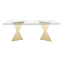 Buquet + Linda - Glam Champagne Gold + Black Velvet 5-Piece Dining Set