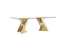Buquet + Linda - Glam Champagne Gold + Black Velvet 5-Piece Dining Set