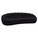 Yolonda - Modern Curved Black Fabric Sofa