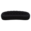 Yolonda - Modern Curved Black Fabric Sofa