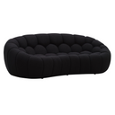 Yolonda - Modern Curved Black Fabric Loveseat