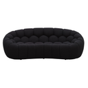 Yolonda - Modern Curved Black Fabric Loveseat