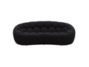 Yolonda - Modern Curved Black Fabric Loveseat
