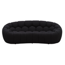 Yolonda - Modern Curved Black Fabric Loveseat