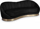 Shelly 91.5" Velvet Upholstered Sofa - Black