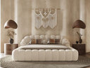 Yolonda - Modern Curved Light Grey Fabric Sofa Set