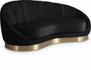 Shelly Velvet Upholstered Chaise - Black