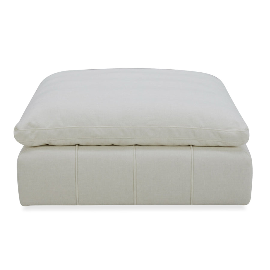 Vicki - Modern Off-White Fabric Ottoman