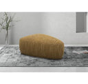 Kinsey - Modern Tan Leather Large River Rock Ottoman