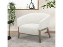 Giselle - Mid-Century Modern Off-White Fabric Accent Chair