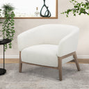 Giselle - Mid-Century Modern Off-White Fabric Accent Chair