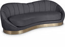 Shelly 91.5" Velvet Upholstered Sofa - Grey
