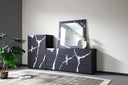 Aspen - Modern Matte Brown Ash & Silver Mirror