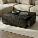 Kenda - Modern Black Oak Square Coffee Table With Storage