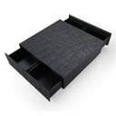 Kenda - Modern Black Oak Square Coffee Table With Storage