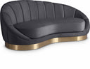 Shelly Velvet Upholstered Chaise - Grey