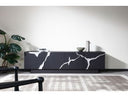Aspen - Modern Matte Brown Ash & Silver TV Stand