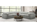 Corinth - Modern Grey Fabric Sectional Sofa with 3 Power Recliners