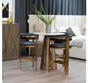 Boswell - Modern Grey Faux Leather + Black Counter Chair