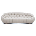 Yolonda - Modern Curved Beige Fabric Sofa