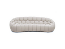 Yolonda - Modern Curved Beige Fabric Sofa
