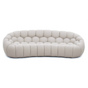 Yolonda - Modern Curved Beige Fabric Sofa