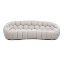 Yolonda - Modern Curved Beige Fabric Loveseat