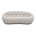 Yolonda - Modern Curved Beige Fabric Chair