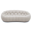 Yolonda - Modern Curved Beige Fabric Loveseat