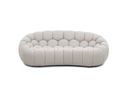 Yolonda - Modern Curved Beige Fabric Loveseat