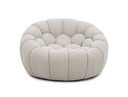 Yolonda - Modern Curved Beige Fabric Chair