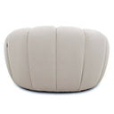 Yolonda - Modern Curved Beige Fabric Chair