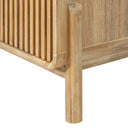 Liam + Mikala - Modern Ivory Fabric + Natural Oak 4-Piece Bedroom Set
