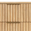 Liam + Mikala - Modern Ivory Fabric + Natural Oak 4-Piece Bedroom Set