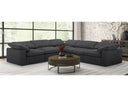 Corinth - Modern Dark Grey Fabric Sectional Sofa with 3 Power Recliners