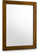 Reed Wood Frame Mirror - Antique Coffee