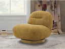 Renee - Modern Mustard Fabric Swivel Accent Chair