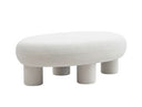 Gaynes - Modern Off-White Fabric Bench