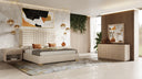 Daystar + Roma - Modern Beige Velvet + Travertine + Gold Bedroom Set