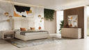 Daystar + Roma - Modern Beige Velvet + Travertine + Gold Bedroom Set
