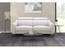 Eden - Modern White Leather Sofa With 2 Recliners