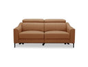 Eden - Modern Camel Leather Loveseat With 2 Recliners