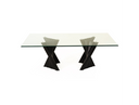 Corbin Mid-Century Black Ash & Glass Dining Table