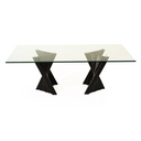 Corbin Mid-Century Black Ash & Glass Dining Table