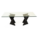 Corbin Mid-Century Black Ash & Glass Dining Table