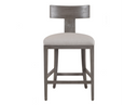 Fabien - Mid-Century Modern Beige Linen + Grey Wash Counter Chair