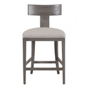 Fabien - Mid-Century Modern Beige Linen + Grey Wash Counter Chair