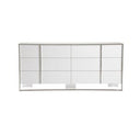 Cartier - Modern White Vegan Leather + Stainless Steel 4-Piece Bedroom Set