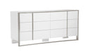 Cartier - Modern White + Stainless Steel Dresser