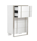 Cartier - Modern White + Stainless Steel Chest